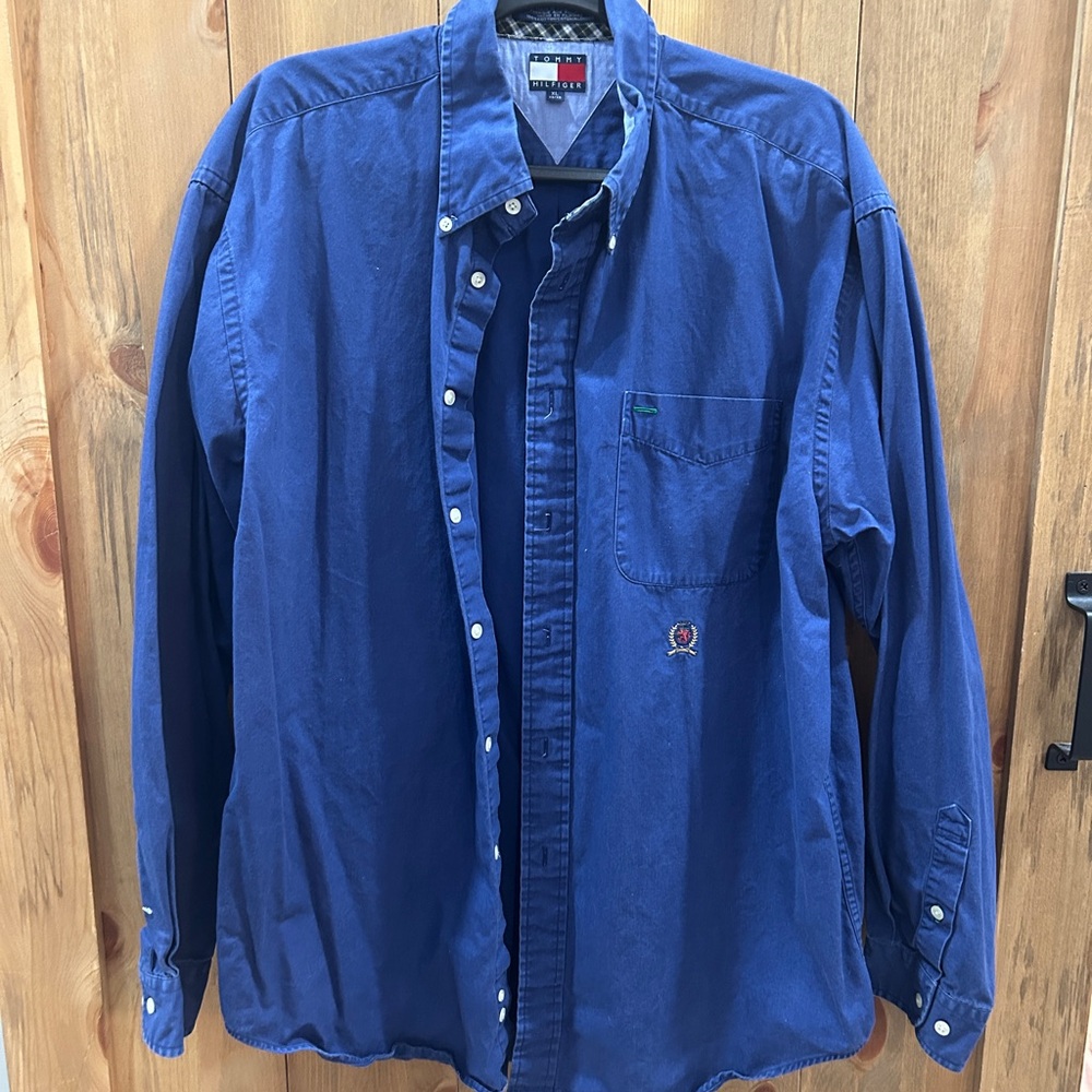 Men's Blue dress Shirt by Tommy Hilfiger size XL